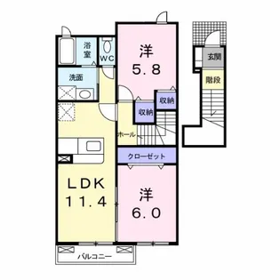 ノーブル桜岡【2階】の間取り