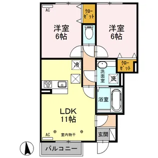 群馬県伊勢崎市今泉町1【アパート】の間取り