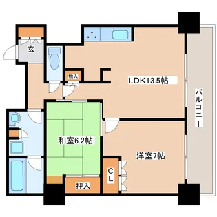 アップルタワーズ仙台【27階】の間取り
