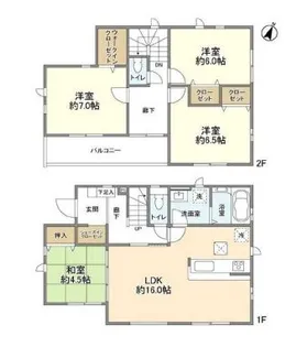 千葉県鎌ヶ谷市東道野辺4【一戸建】の間取り