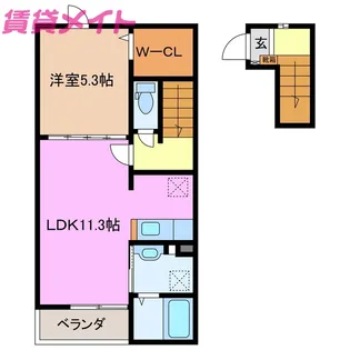 ベルシャイン I【2階】の間取り