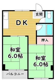 フラワーハイツ【5階】の間取り