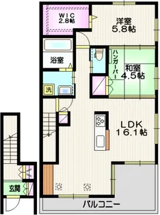 2LDKの間取り画像