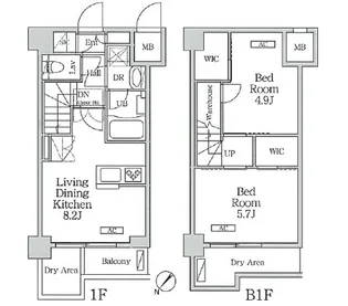 2LDKの間取り画像