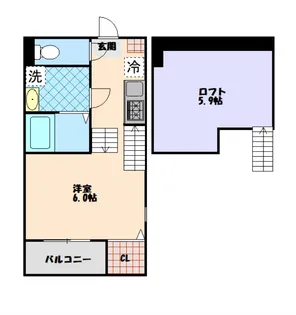 宮城県仙台市宮城野区田子1【アパート】の間取り