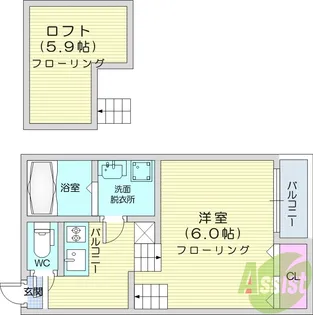 ポルコロッソ【1階】の間取り