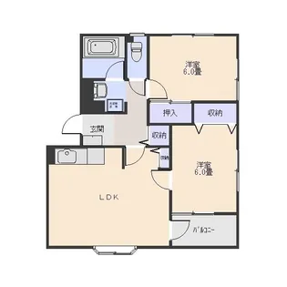 2LDKの間取り画像