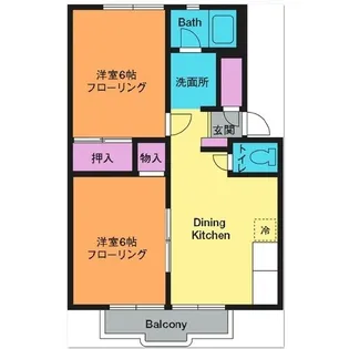 ホワイトヴィラ厚木A棟【2階】の間取り