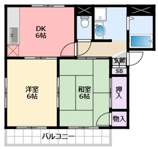 フレグランス浜甲子園B棟【1階】の間取り
