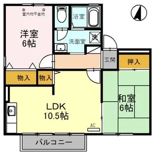 2LDKの間取り画像