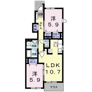 エーデル・ハイム西都台【1階】の間取り