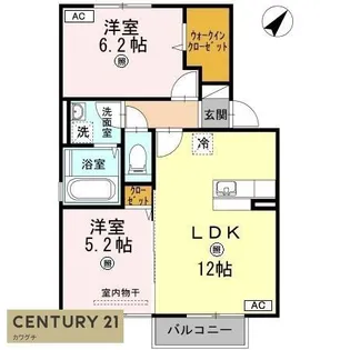 グランディールウベA棟【1階】の間取り