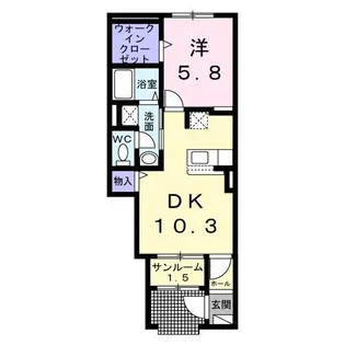 グランヴァレーA【1階】の間取り
