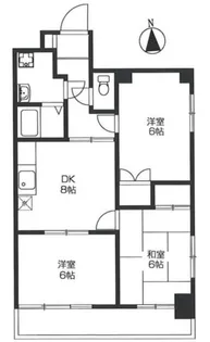 KサンライトマンションII【3階】の間取り