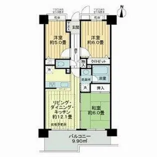 ライオンズマンション十条台【4階】の間取り