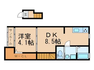 Calme crique戸畑駅西WEST棟【2階】の間取り