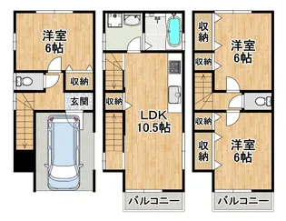大阪府堺市西区上【一戸建】の間取り