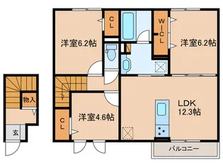 カーサ カンナ【2階】の間取り