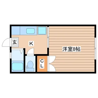 コーポ根岸B棟【1階】の間取り