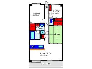プレリオン豊中・中桜塚【5階】の間取り