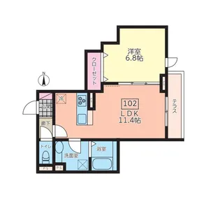 ベルフォルム赤堤【1階】の間取り
