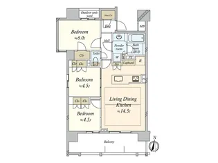 オープンレジデンシア瑞穂桜山【15階】の間取り