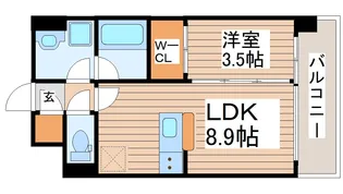 デュオフラッツ仙台木町通リネア【6階】の間取り
