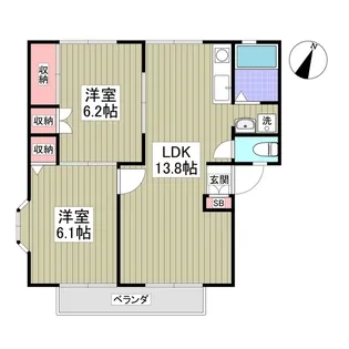 サンヴィレッジ木村C【1階】の間取り