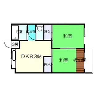 ビレッジハウス泉北栂タワー【2階】の間取り