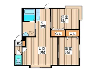 レ-ベン月寒【2階】の間取り
