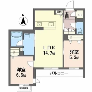 シャーメゾン王寺ノース1【3階】の間取り