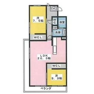 ホワイトキャッスル植田II【1階】の間取り
