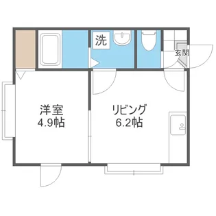 オーシャンビル北星学園前【2階】の間取り