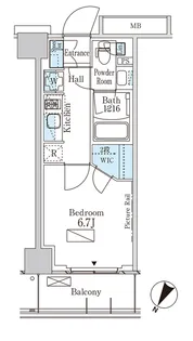 パークアクシス横濱大通り公園【7階】の間取り