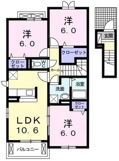 プランドール A【2階】の間取り