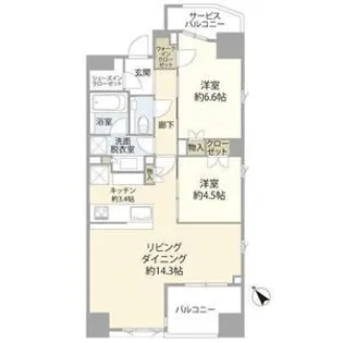 ザ・マジェスティコート目黒【13階】の間取り