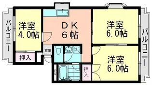 ヒルトップ矢野 A棟【2階】の間取り