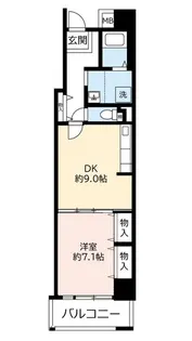 URキャナルタウンウェスト【7階】の間取り