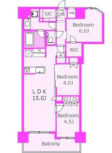 ディームス横濱青木町【8階】の間取り