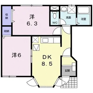 アビタ・ツースリー【1階】の間取り