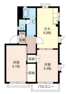 ビューメゾン栗平【SHM】【2階】の間取り
