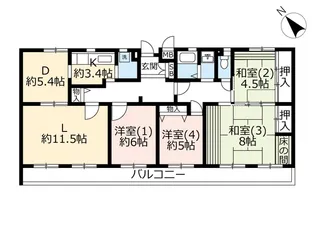 UR千葉ニュータウン原山【5階】の間取り