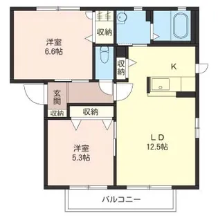 ヴェルドミールB【1階】の間取り