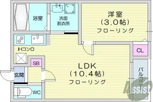 ブランノワール南仙台【3階】の間取り