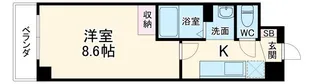 パルティール四条【6階】の間取り