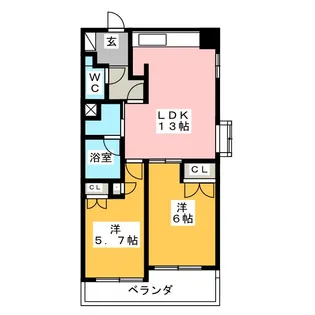 静岡馬渕エンブルコート【4階】の間取り