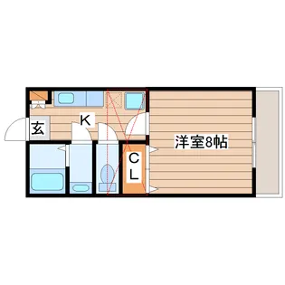 プチシャトー黒松【1階】の間取り