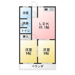 コーポラス井上 B【2階】の間取り