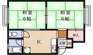 箕面ハニーハイツ【2階】の間取り