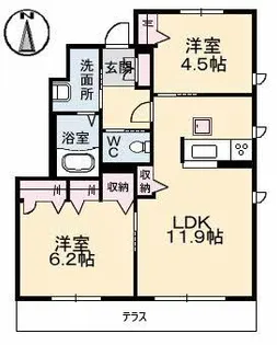 ソルコート C棟【1階】の間取り